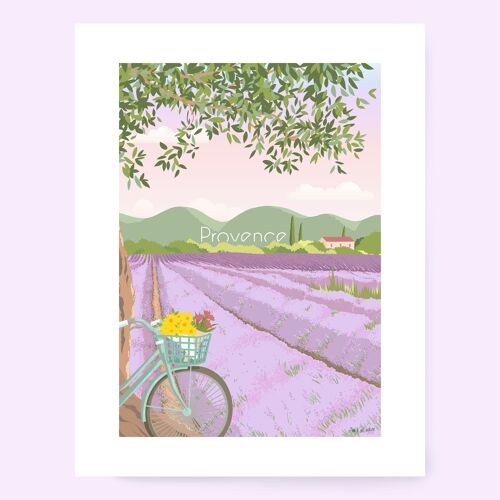 Affiche Provence, affiche champs de lavande 3 Tailles