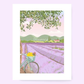 Affiche Provence, affiche champs de lavande 3 Tailles 1