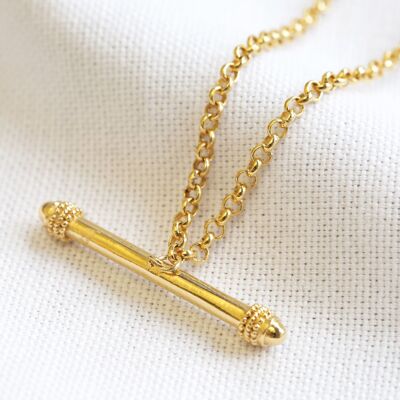 Gold Chain Horizontal Bar Necklace