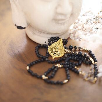 Collier pendentif bouddha obsidienne 2