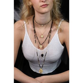 Collier pendentif bouddha obsidienne 3