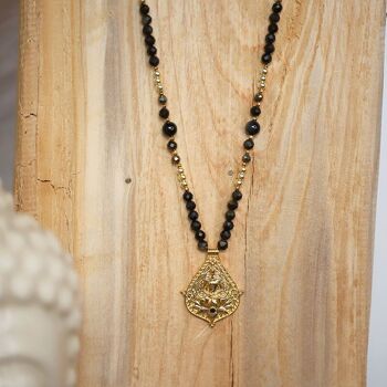 Collier pendentif bouddha obsidienne 5