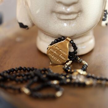 Collier pendentif bouddha obsidienne 6