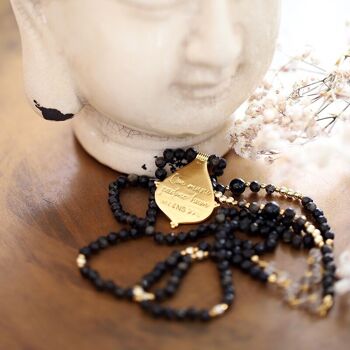 Collier pendentif bouddha obsidienne 8