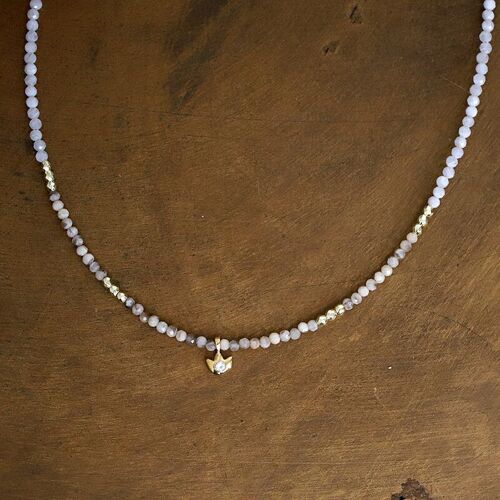 Lotus necklace labradorite moonstone