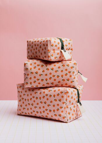 Trousse de toilette rose orange 3