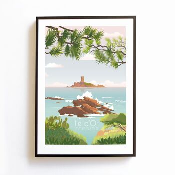 Affiche Ile d'Or, affiche Côte d'Azur, île mystérieuse, Saint Raphaël 2