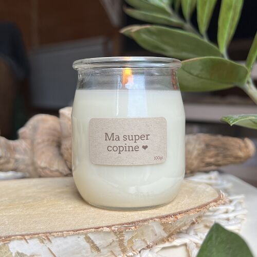 Bougie parfumée à message - ma super copine ❤