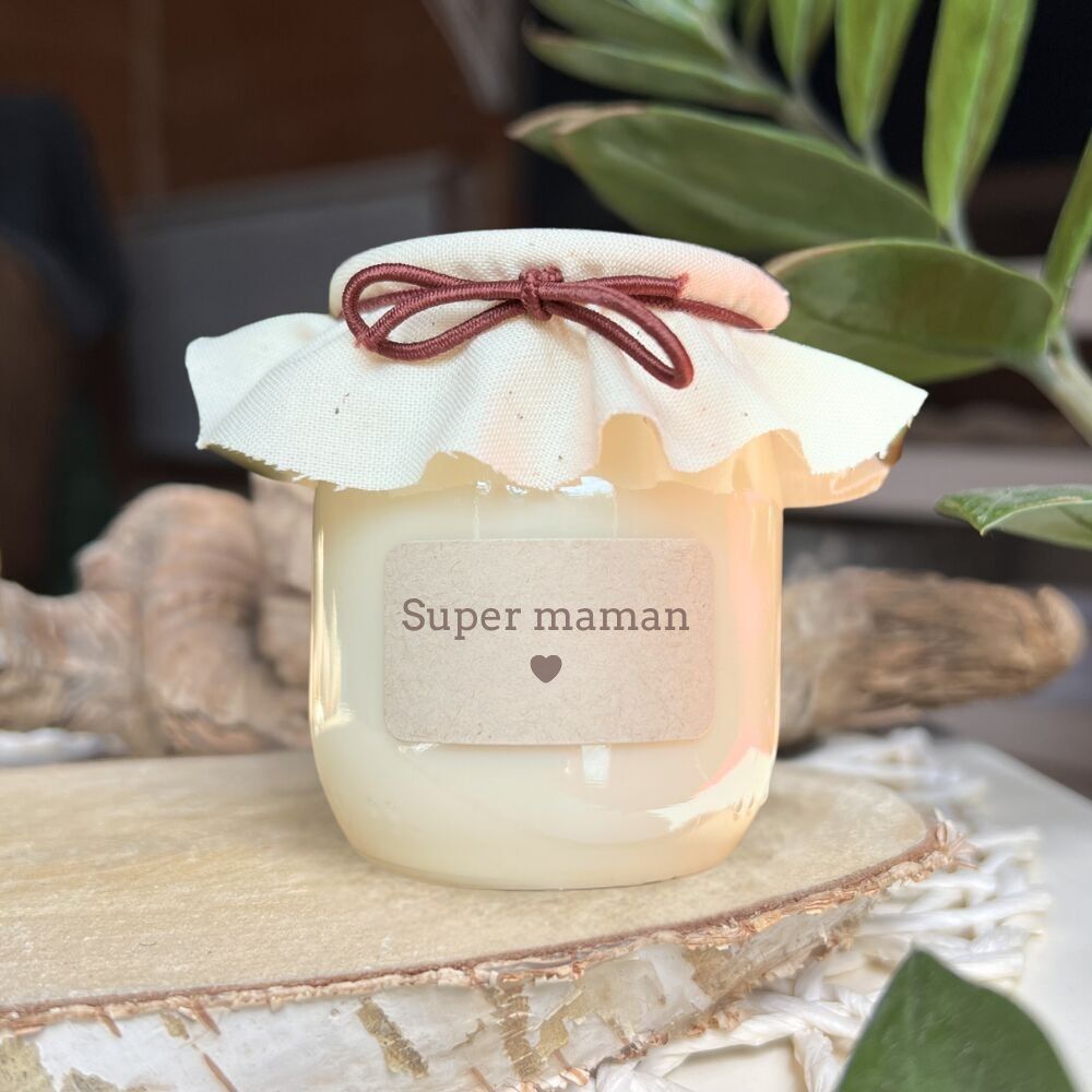 Candela profumata con messaggio - super mamma ❤