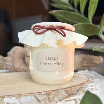 Candela profumata con messaggio: buon Beurre'z'day