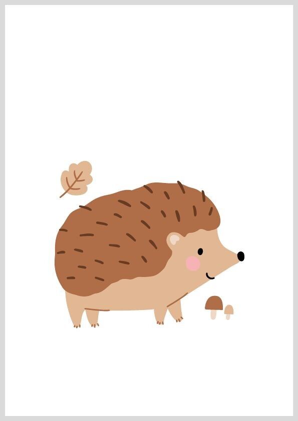 Poster egel in het bos A4