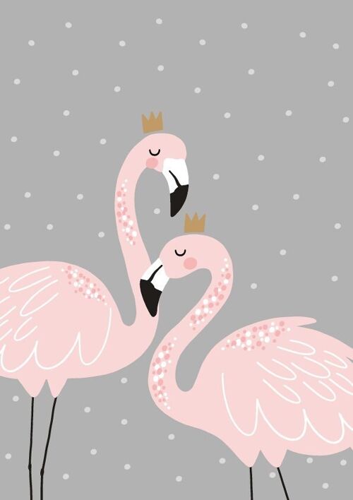 Poster flamingo´s A4