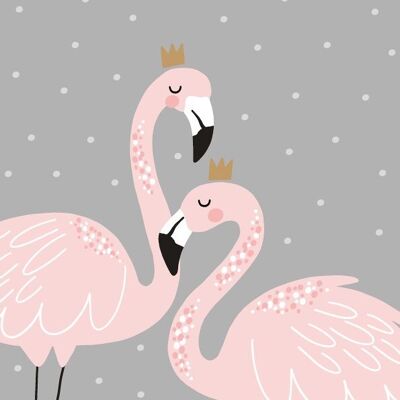 Poster Flamingos A4