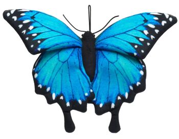 Papillon bleu (avec boucle) - 26 cm (largeur) - Mots clés : animal de la forêt, animal des prairies, insecte, peluche, peluche, peluche, peluche 4