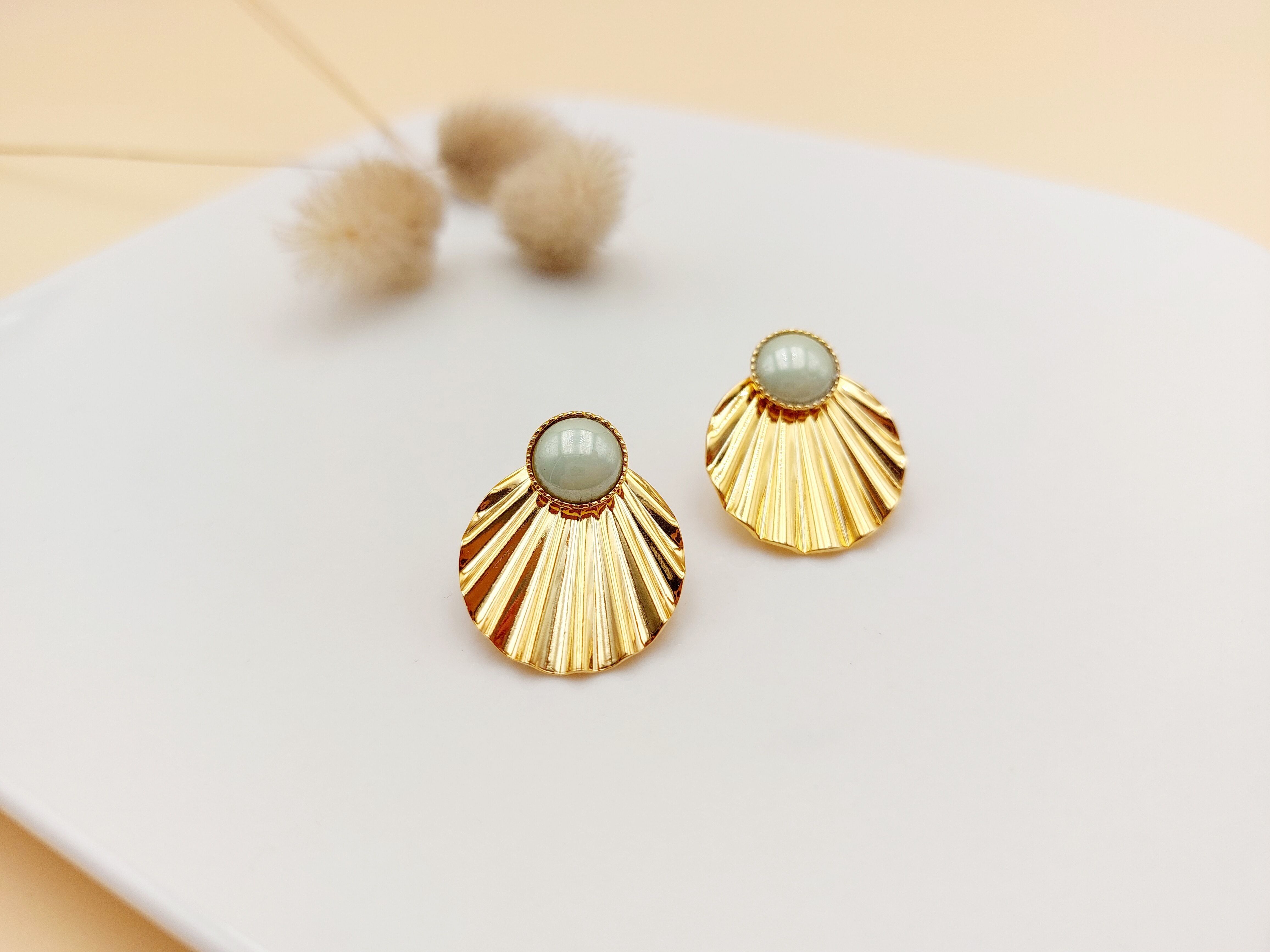 Pendientes Clarence 2en1 - Verde jade