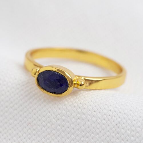 September Sapphire Blue Ring in 14ct Gold VermeilS/M