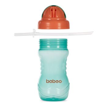 Gobelet Baboo avec paille en silicone, 360 ml, vert, 9+ mois 5