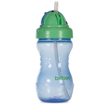 Gobelet Baboo avec paille en silicone, 360 ml, bleu, 9+ mois 3