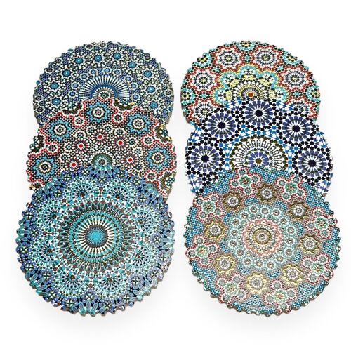 Set of 6 Ceramic COASTERS - TAJINE