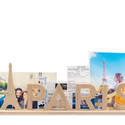 París, Portacartas de madera souvenir con torre Eiffel: personalizable con fotos y entradas