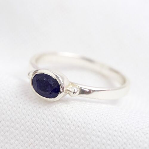 September Sapphire Blue Ring in Sterling Silver M/L