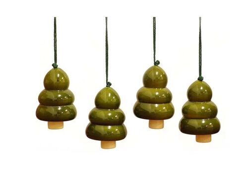 Christmas Wooden Tree Bells