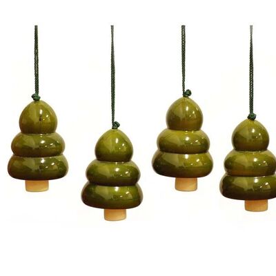 Cloches d'arbre de Noël en bois