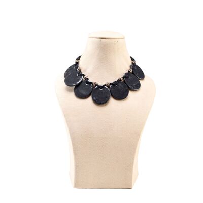 Seven Disc Necklace - Black