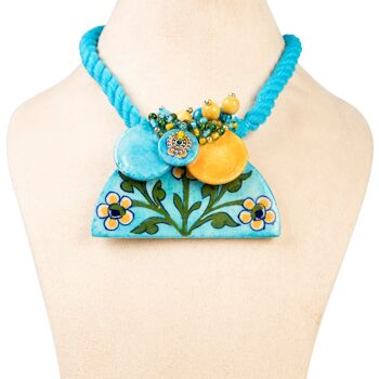 Collier Demi Disque - Turquoise