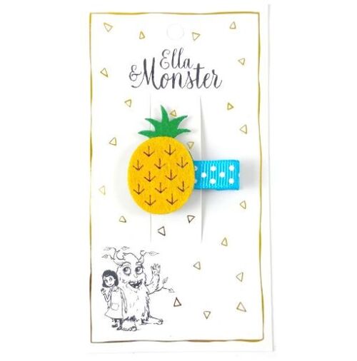 HAIR CLIP PINEAPPLE LOVE - 6'ER PACK