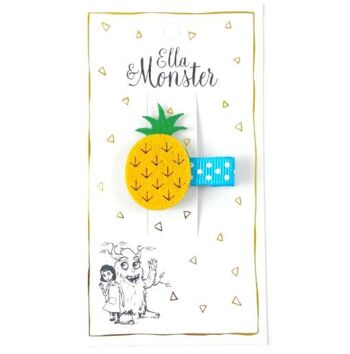 PINCE À CHEVEUX ANANAS LOVE - PACK 6'ER 1