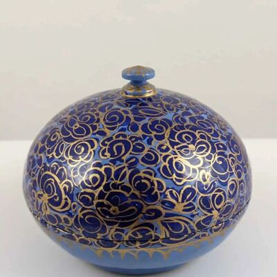 Handmade Rectangular Trinket Box - Blue & Gold
