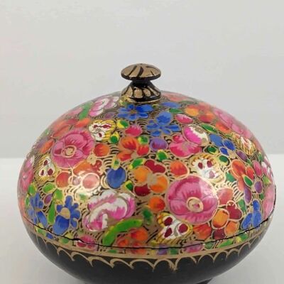 Handmade Round Trinket Box Large - Multicoloured