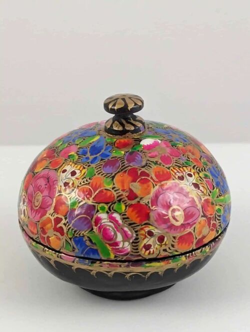 Handmade Round Trinket Box Small - Multicoloured