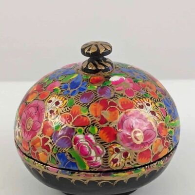Handmade Round Trinket Box Small - Multicoloured