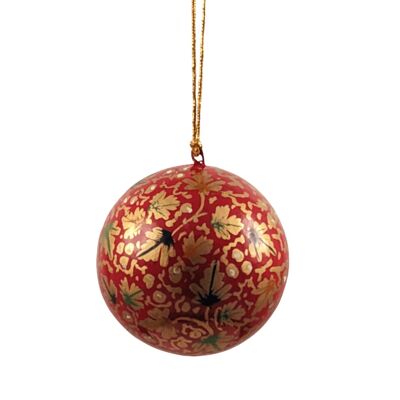 Bolas de Navidad - Papel Maché - Oro Rojo