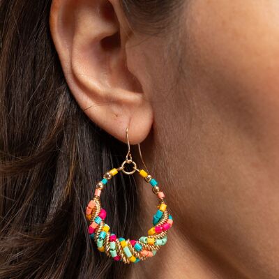 EARRINGS WITH BEADS 90% PLASTIC 10% METAL CE2656EA_UNICO