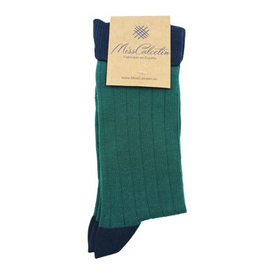 Marineblaue, gerippte, niedrig geschnittene Socken von Miss Evergreen