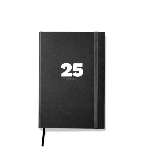 2025 Weekly Planner | Similar A5 Size | Sleek Black Design for Enhanced Organization