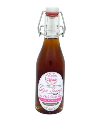 Sirop Artisanal Désir Secret Thé noir litchi cerise rose 25 cl