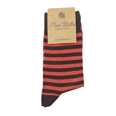 Miss Scarlet Chocolate Thin Stripe Low Cut Socken