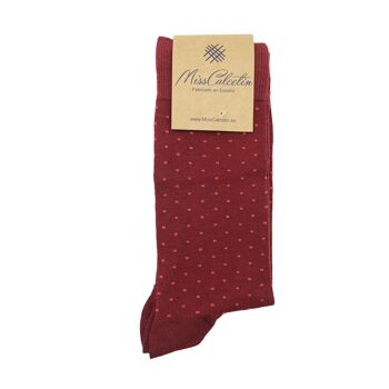 Chaussettes Basses Miss Bordeaux Pois Écarlates 1