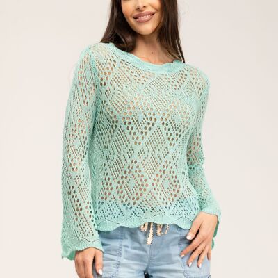 PLAIN CROCHET SWEATER 50% NYLON 50% ACRYLIC EL2550J_OPALO