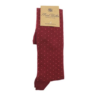 Miss High Top Socken Bordeaux Scarlet Polka Dots