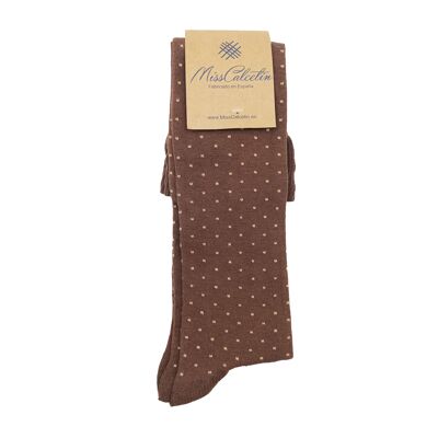 Miss High Top Socken Chocolate Camel Polka Dots
