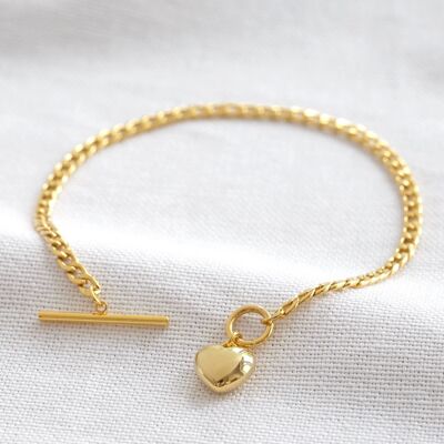 Heart Togle Chain bracelet (small size) in Gold