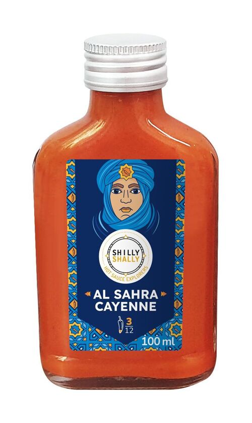 Sauce pimentée Al-Ṣahrā’ Cayenne - Force 3/12 - 100 ml - douce et épicée