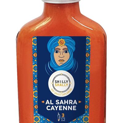 Salsa de chile Al-Ṣahrā’ Cayena - Concentración 3/12 - 100 ml - dulce y picante