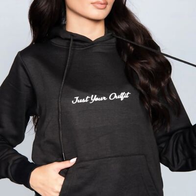 SCHWARZES SWEATSHIRT MIT SLOGAN - H015