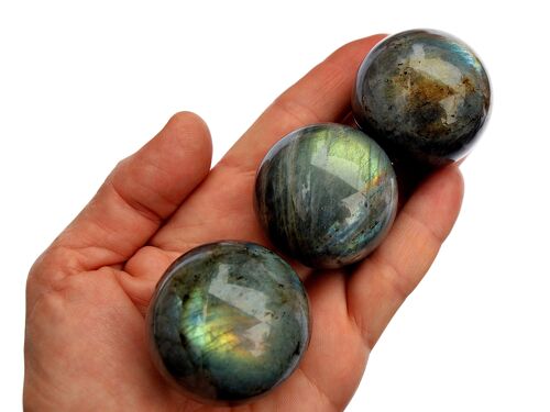 1 Kg Lot of Labradorite Sphere (14-15 Pcs) - (25mm - 40mm)